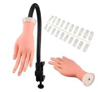 M.J COMFY-LIFE Nail Practice Hand with 500 Acrylic Tips Professional Fake Hand Model for Acrylic Nails Training, Nail Tech Essentials for Salon DIY Nail Art