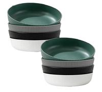 M.J COMFY-LIFE Pasta Bowls Large Unbreakable Plastic Serving Bowls Lightweight, Dishwasher Safe Deep Cereal Bowls for Pasta, Salad, Rice - Ideal for Everyday Use & Family Dining (4-Color Set, 8-Pack)
