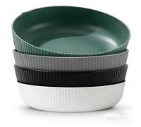 M.J COMFY-LIFE Pasta Bowls Large Unbreakable Plastic Serving Bowls Lightweight, Dishwasher Safe Deep Cereal Bowls for Pasta, Salad, Rice - Ideal for Everyday Use & Family Dining (4-Color Set, 4-Pack)