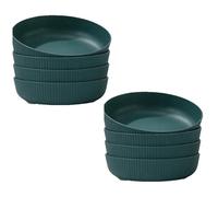 M.J COMFY-LIFE Pasta Bowls Large Unbreakable Plastic Serving Bowls Lightweight, Dishwasher Safe Deep Cereal Bowls for Pasta, Salad, Rice - Ideal for Everyday Use & Family Dining (Green, 8-Pack)