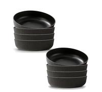 M.J COMFY-LIFE Pasta Bowls Large Unbreakable Plastic Serving Bowls Lightweight, Dishwasher Safe Deep Cereal Bowls for Pasta, Salad, Rice - Ideal for Everyday Use & Family Dining (Black, 8-Pack)