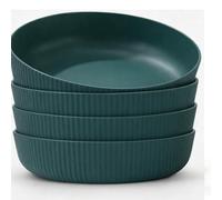 M.J COMFY-LIFE Pasta Bowls Large Unbreakable Plastic Serving Bowls Lightweight, Dishwasher Safe Deep Cereal Bowls for Pasta, Salad, Rice - Ideal for Everyday Use & Family Dining (Green, 4-Pack)