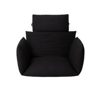 M.J COMFY-LIFE Premium Outdoor Hanging Swing Chair Cushion Set - Thick PP Cotton Filled Waterproof Patio Egg Chair Seat Cushion with Anti-Slip Ties for Garden Balcony (Black)