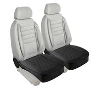 M.J COMFY-LIFE PU Leather Car Seat Covers Set without backrest, Front Seat Bottom, Protector Cushion with Anti-Slip Design, Waterproof, Soft & Durable Car Seat Pads for All Vehicles, 2Pieces, Black