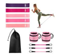 M.J COMFY-LIFE Resistance Bands Set with Ankle Straps - Legs & Glutes Workout Equipment, Booty Bands for Home Gym, Hip Thrust, Kickbacks, Pilates, Yoga, Physical Therapy, Rehab, Strength Training