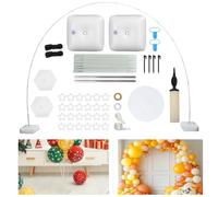 M.J COMFY-LIFE Reusable Balloon Arch Kit with Adjustable Stand, Stick Holder, and Pole Frame for Weddings, Birthdays, Parties - Tabletop Backdrop Deco (Ground Balloon Arch + Balloon Stand)