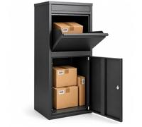 M.J COMFY-LIFE Secure Parcel Delivery Box - Extra Large Outdoor Lockable Parcel Drop Box with Anti-Theft Design, Weatherproof Steel Mailbox for Multiple Packages, Parcel Post Box for Home & Office