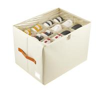 M.J COMFY-LIFE Shoe Storage Box, Foldable Shoe Organiser for Closet, Shoe Storage Organiser with Clear Lids, Can Fit Ottoman (1)
