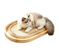 M.J COMFY-LIFE Sisal Scratching Board for Cats - Solid Pine Wood Cat Scratching Pad with Natural Sisal Mat, 2-in-1 Cat Toy with Catnip & Rolling Balls