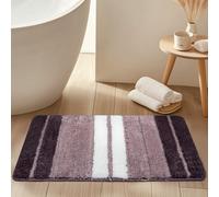 M.J COMFY-LIFE Soft Bath Mat, Ultra-Soft and Absorbent, Non-Slip Shaggy Rug for Bathroom, Machine Washable Microfiber Bath Mat (Brown B, 80 x 50 cm)