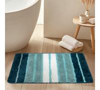 M.J COMFY-LIFE Soft Bath Mat, Ultra-Soft and Absorbent, Non-Slip Shaggy Rug for Bathroom, Machine Washable Microfiber Bath Mat (Green A, 60 x 40 cm)