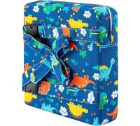 M.J COMFY-LIFE Toddler Booster Cushion Seat 31.5x31.5x8cm For4-12 Years Washable Cloth Dining Chair Booster Portable & Hand Washable (Blue Dinosaur)