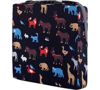 M.J COMFY-LIFE Toddler Booster Cushion Seat 31.5x31.5x8cm For4-12 Years Washable Cloth Dining Chair Booster Portable & Hand Washable (Black Animals)