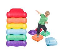 M.J COMFY-LIFE Toddler Stepping Stones Kids - 6-Piece Non-Slip Balance Stones for Indoor & Outdoor Play, Stackable Sensory Stones for Motor Skills Development, Obstacle Course Sensory Step Stones