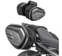 M.J COMFY-LIFE Universal Motorcycle Saddle Bags Waterproof 36-58L Expandable Motorbike Panniers Side Luggage with Rain Cover for Long-Distance Travel for Most Motorcycles Black