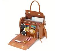 M.J COMFY-LIFE Women's Tote Bag Shoulder Handbag Large Capacity Purse for Work Travel Crossbody Purse Multifunctional Ladies Designer Satchel (Brown)