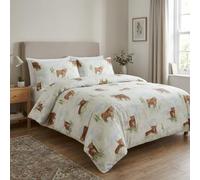 M&J Home 2 Piece Single Duvet Cover Set, Animal Print Highland Cow, Polycotton Blend 132 Thread Count, OEKO-TEX Certified, Includes Duvet Cover & Pillowcase