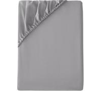 M&J Home Double Bed Deep Fitted Sheet Grey - Extra Deep Pocket 32cm (12.5 inch) - 180 Thread Count Percale - 48% Cotton 52% Polyester - Crisp Breathable Comfort - Machine Washable