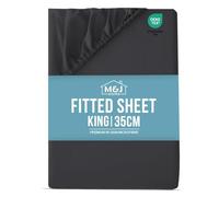 M&J Home King Bed Fitted Sheet Black - Deep Pocket 35cm - 85GSM Microfibre - Easy Care Machine Washable - OEKO-TEX Certified