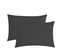 M&J Home Pillowcases 2 Pack Charcoal 74x48cm - 132 Thread Count Polycotton - Easy Care Machine Washable - 52% Polyester 48% Cotton - Shrinkage and Fade Resistant
