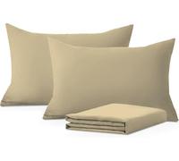 M&J Home Pillowcases 2 Pack Cream 74x48cm - 132 Thread Count Polycotton - Easy Care Machine Washable - 52% Polyester 48% Cotton - Shrinkage and Fade Resistant