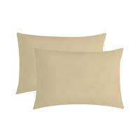 M&J Home Pillowcases 2 Pack Cream 74x48cm - 132 Thread Count Polycotton - Easy Care Machine Washable - 52% Polyester 48% Cotton - Shrinkage and Fade Resistant