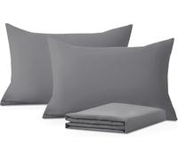 M&J Home Pillowcases 2 Pack Grey 74x48cm - 180 Thread Count Percale - 48% Cotton 52% Polyester - Crisp Breathable Comfort - Easy Care Machine Washable