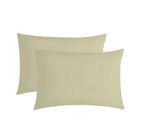 M&J Home Pillowcases 2 Pack Sage 74x48cm - 132 Thread Count Polycotton - Easy Care Machine Washable - 52% Polyester 48% Cotton - Shrinkage and Fade Resistant