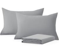 M&J Home Pillowcases 2 Pack Silver 74x48cm - 180 Thread Count Cotton Rich Percale - 60% Cotton 40% Polyester - Crisp Breathable Comfort - Easy Care Machine Washable