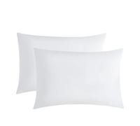 M&J Home Pillowcases 2 Pack White 74x48cm - 132 Thread Count Polycotton - Easy Care Machine Washable - 52% Polyester 48% Cotton - Shrinkage and Fade Resistant