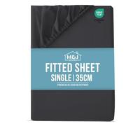M&J Home Single Bed Fitted Sheet Black - Deep Pocket 35cm - 85GSM Microfibre - Easy Care Machine Washable - OEKO-TEX Certified