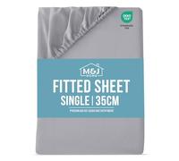 M&J Home Single Bed Fitted Sheet Grey - Deep Pocket 35cm - 85GSM Microfibre - Easy Care Machine Washable - OEKO-TEX Certified