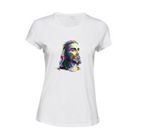 (M) Jesus Christ Face Christianity Son of God White Ladies Women T Shirt Tee Top