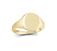 (M) Jewelco London Boys Solid 9ct Yellow Gold Oval Signet Ring - JRN456