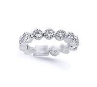 Jewelco London Women's Sterling Silver CZ Flexible "Finger Bracelet" Eternity Ring in Metallics | Size: Medium Jewelco London Metallics M