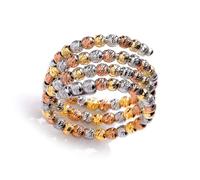 (M) Jewelco London White, Yellow and Rose Gold-Plated Sterling Silver Fancy Eternity Ring - GVR674