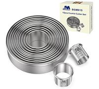 M JINGMEI Round Cookie Biscuit Cutter Set 12 Pieces Graduated Circle Pastry Cutters 18/8 Stainless Steel Cookie Cutters1inch - 4 1/2inch Donut Cutter Ring Molds GIFT Package