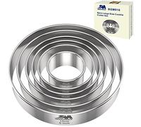 M JNGMEI 6 Pieces Stainless Steel Cookie Cutter Set 2'', 3'',3.5'', 4'',5''and6'' Biscuit Plain Edge Round Cutters large Sizes Shape Molds Ranging from 2-6 Inches GIFT PACKAGE