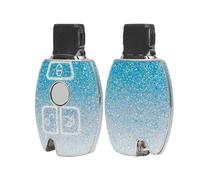 M.JVisun Bling Diamond Crystal Key Shell For Mercedes-Benz A Class B C E S G M V Class CLA CLS GLA GLC GLE GLK GL GLS SL SLK SLC Viano For Metris Car Key Fob Cover Case - 3 Buttons - Gradual Blue