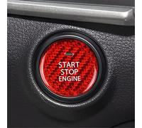 M.JVisun Carbon Fiber Engine Start Stop Button Cover Trim For Mazda, Ignition Starter Sticker For Mazda 3 Axela CX-30 EV - Red