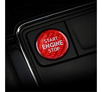 M.JVisun Carbon Fiber Engine Start Stop Button Cover Trim Ignition Starter Sticker For VW For Volkswagen Bora Lamando Passat Phideon Sagitar Teramont For Tiguan L For Touran For Skoda Kamiq - Red