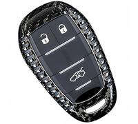 M.JVisun Genuine Carbon Fiber Key Fob Cover For 2017-2021 Alfa Romeo Giulia Stelvio 4C Spider Smart Car Remote Key Fob Case For Men Women - Black