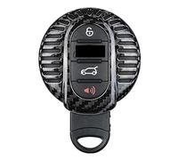 M.JVisun Genuine Carbon Fiber Key Fob Cover For BMW Mini Cooper S JCW F54 Clubman F55 Hardtop F56 Hatchback F57 Covertible Cabrio F60 Countryman Car Remote Key Fob Case For Men Women - Black
