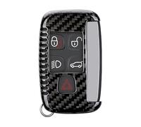 M.JVisun Genuine Carbon Fiber Key Fob Cover For Land Rover Discovery 4 / Sport Freelander 2 For Range Rover Evoque / Sport / Velar Car Remote Key Case For Men Women - Black