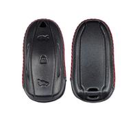 M.JVisun Men Women Genuine Leather Key Fob Cover for Tesla Model S & Tesla Model X, Car Remote Key Case with Keychain - Black - One size