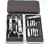 M-K Finger Toe Nail Cutter Stainless Steel 12 pcs Personal Manicure Nail Scissors Set Nail Clipper Earpick Grooming Pedicure Kits Men/Women Nail Trimmer