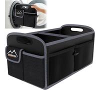 M KARMATER 70L Boot Organiser, Collapsible Waterproof Storage With 2 Large Compartments, Non-Slip Bottom, Adjustable Securing Straps, 6 Pockets for Car