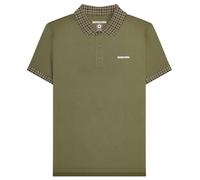 (M, Khaki Green) Lambretta Mens SS25 Gingham Polo Shirt