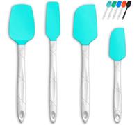 M KITCHEN WORLD Silicone Spatula Set - 4 Piece Heat Resistant Rubber Spatulas for Cooking & Baking - Nonstick Spoon Set for Kitchen Utensils - Teal
