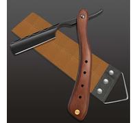 M&LD Cut Throat Razor Kit Reusable Razors for Shaving Stainless Steel Single Edge Straight Razor Blades with Leather Sharpener for Home & Salon Straight Razor Gifts for Farthers